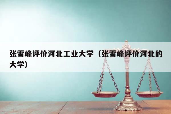 張雪峰評價河北工業大學(張雪峰評價河北的大學) 張雪峰評價河北工業大學(張雪峰評價河北的大學)