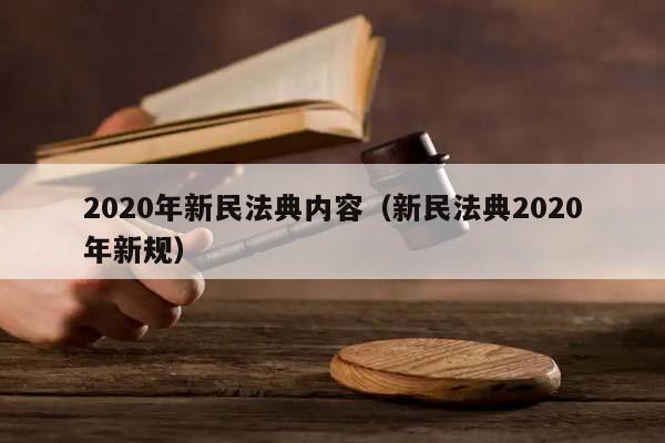 2020年新民法典內(nèi)容(新民法典2020年新規(guī)) 2020年新民法典內(nèi)容(新民法典2020年新規(guī))