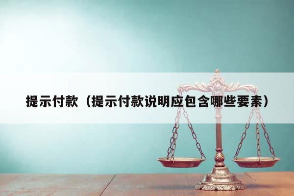 提示付款（提示付款說明應包含哪些要素）