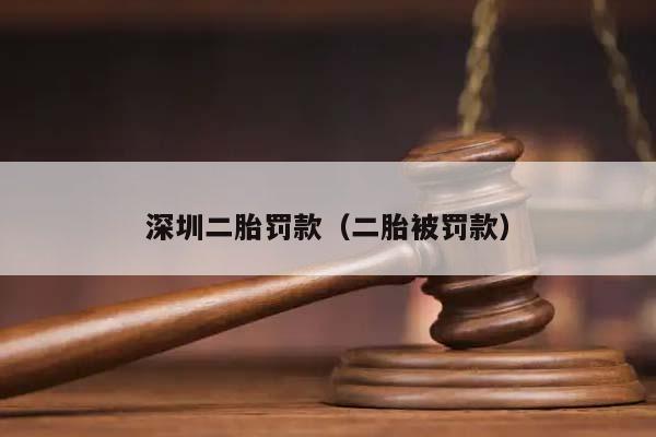 深圳二胎罰款(二胎被罰款) 深圳二胎罰款(二胎被罰款)