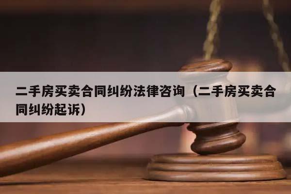 二手房買賣合同糾紛法律咨詢（二手房買賣合同糾紛起訴）