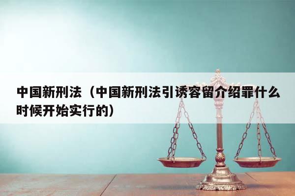 中國新刑法(中國新刑法引誘容留介紹罪什么時候開始實行的) 中國新刑法(中國新刑法引誘容留介紹罪什么時候開始實行的)