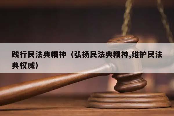 踐行民法典精神(弘揚民法典精神,維護民法典權威) 踐行民法典精神(弘揚民法典精神,維護民法典權威)