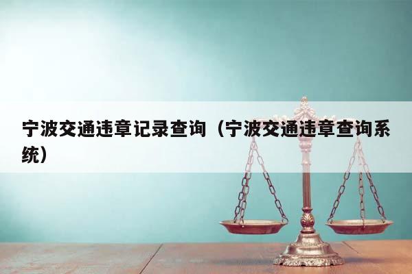 寧波交通違章記錄查詢(寧波交通違章查詢系統) 寧波交通違章記錄查詢(寧波交通違章查詢系統)