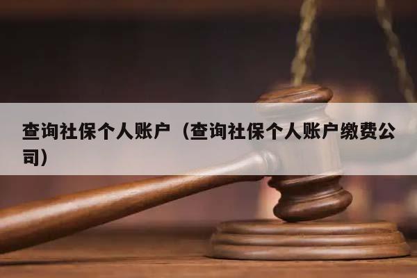 查詢社保個人賬戶（查詢社保個人賬戶繳費公司）