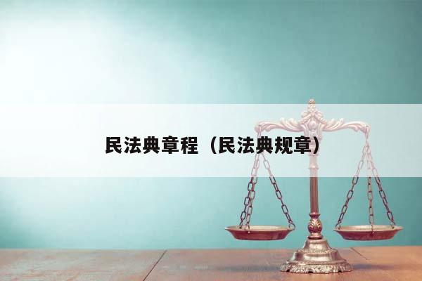 民法典章程（民法典規(guī)章）