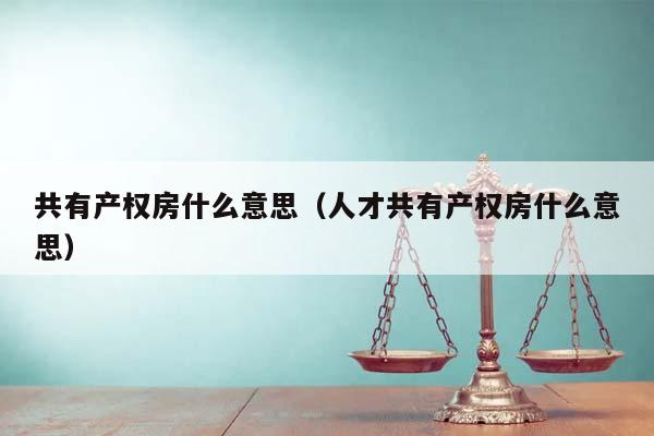 共有產(chǎn)權(quán)房什么意思(人才共有產(chǎn)權(quán)房什么意思) 共有產(chǎn)權(quán)房什么意思(人才共有產(chǎn)權(quán)房什么意思)