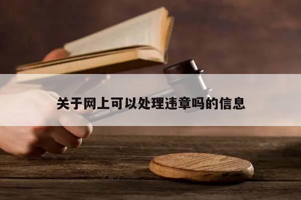 關于網上可以處理違章嗎的信息 關于網上可以處理違章嗎的信息