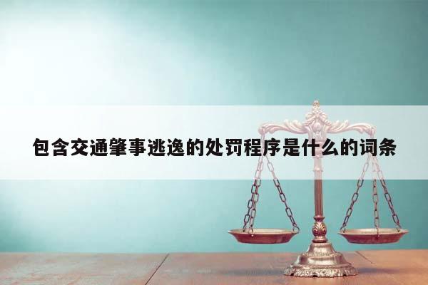 包含交通肇事逃逸的處罰程序是什么的詞條 包含交通肇事逃逸的處罰程序是什么的詞條