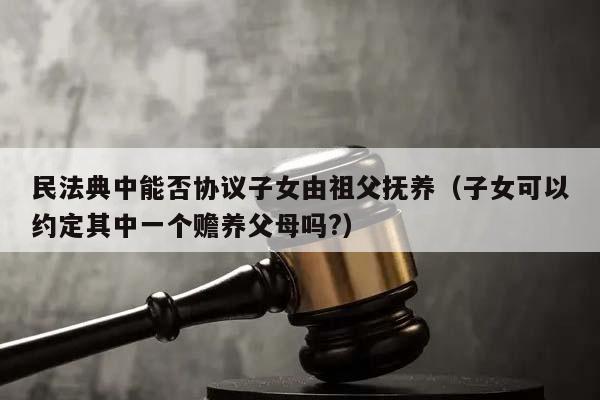 民法典中能否協議子女由祖父撫養(子女可以約定其中一個贍養父母嗎?) 民法典中能否協議子女由祖父撫養(子女可以約定其中一個贍養父母嗎?)
